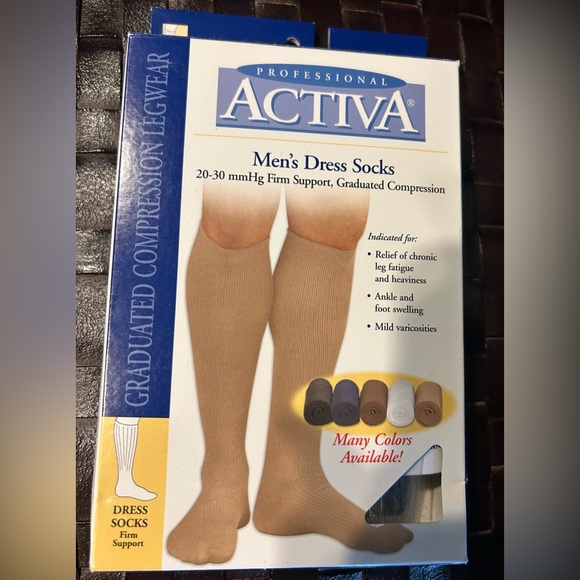 activa Other - Activa Men’s Dress Socks 20-30 mmHg Compression Black Medium NIB